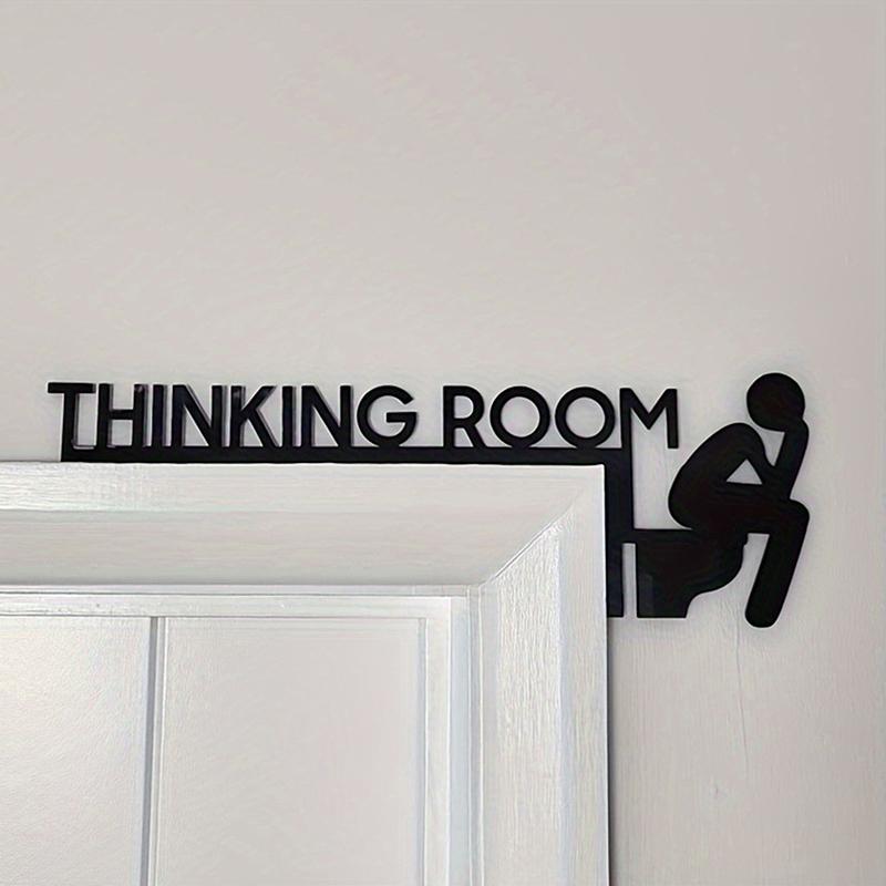 1Pc Modern Metal Toilet Door Sign - Thinking Room Wall Mount Sculpture, Home Decor Artwork, Decorative Door Frame Pendant