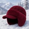 Windproof Women's Winter Hat Faux Rabbit Fur Knit Visor Beanie Autumn Winter Outdoor