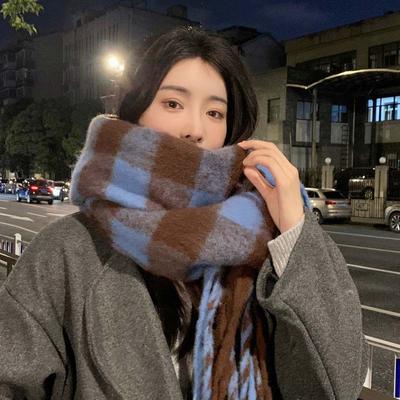 Plaid Fringed Scarf Girls Style Fashion Student Couple Style Retro Dual-Purpose Men