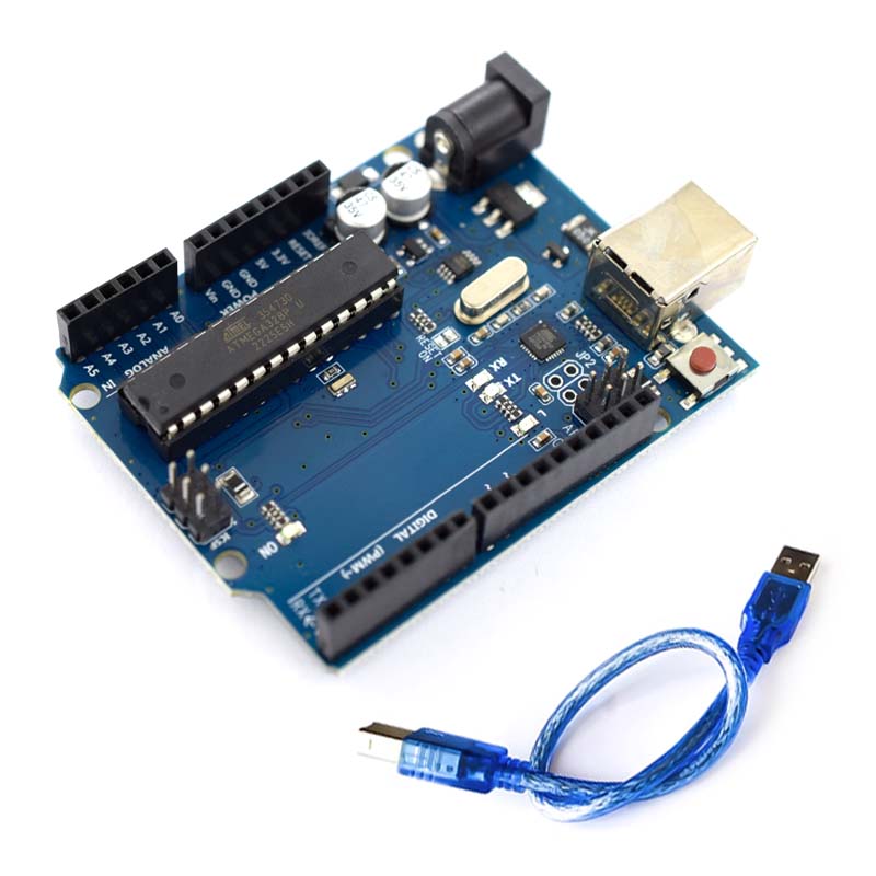 

1 комплект UNO R3 Official Box ATMEGA16U2 + MEGA328P чіп для Arduino UNO R3 плати розробки + USB-кабель