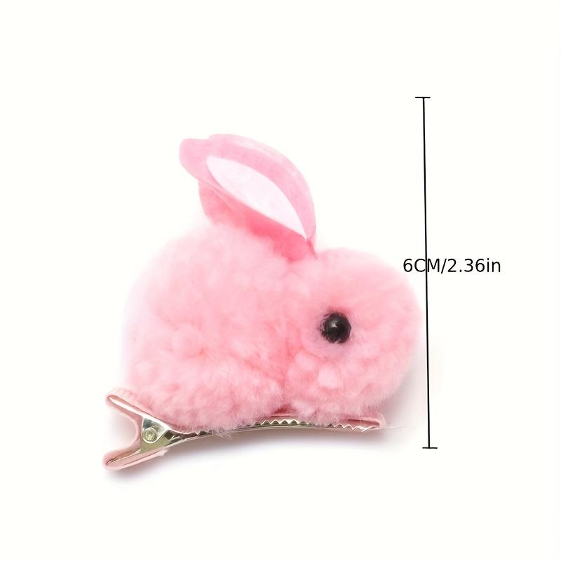 A Cute and Sweet Easter Bunny Hair Clips - Made of Feather Plush, Featuring A Warm 3D Bunny Design Suitable for Women
