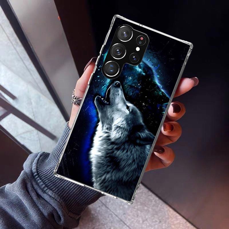 Wütendes Tier Wolf Wild Handyhülle Für Samsung Galaxy S23 S24 S25 Edge S26 Ultra S22 + S21 Plus S20 FE Hülle Silikon Druck Sie