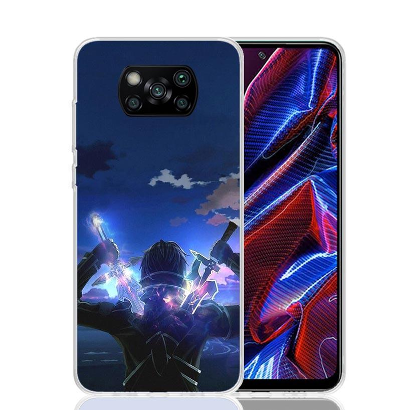 Sword Art Online Anime Case Phone Cover for Xiaomi Redmi Note 10 9 9S 8 8T 7 5 Pro Mi 12T 11T 10T 9T 12 11 Lite A3 A2 Trend Fund