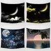 Blue Night Sky Of Space Digital Printing Polyester Wall Tapestry Suitable For Use In Living Rooms Bedrooms Offices Bars Party