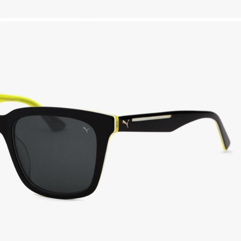 Puma Pu0084sk 001 Ripper Square Horn Rimmed Over Asian Fit Sunglasses