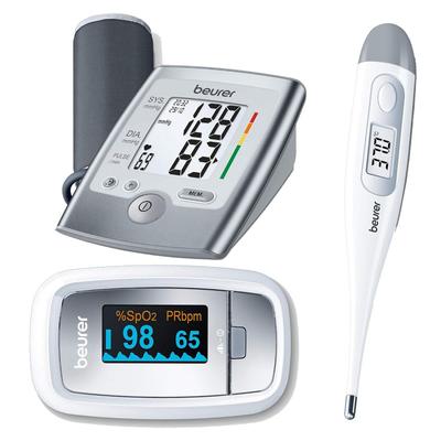 Set BM35 Oberarm-Blutdruckmessgerät + PO30 Pulsoximeter + FT09/1 Klinisches Thermometer-Set, Beurer