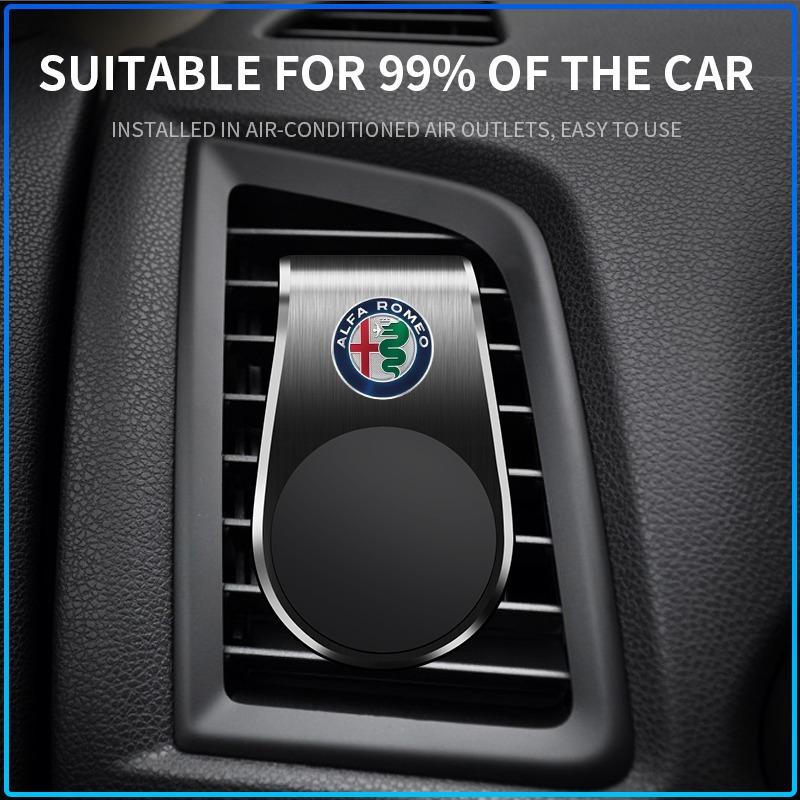 Car Magnetic L-shaped Car Dedicated GPS Phone Holder Emblem For Alfa Romeo 147 159 156 Giulietta Giulia Mito Spider Alpha Nheadrest