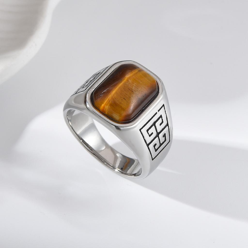 A3485 Men's High Quality 316LStainless Steel Onyx Watchband Rings Classic  Trend Jewelry Product