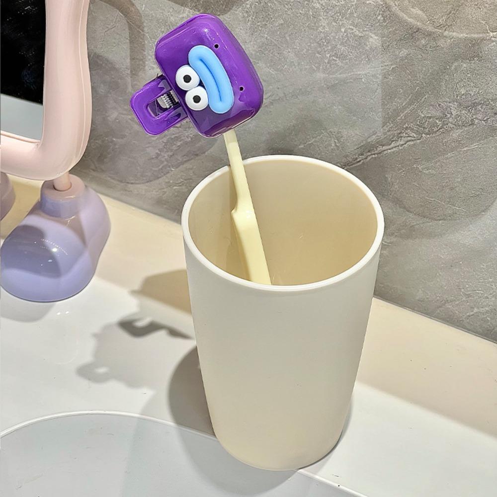 

Electric Toothbrush Protective Cover Toothbrush Protective Cap Drain Toothbrush Cover Clips purple with expression