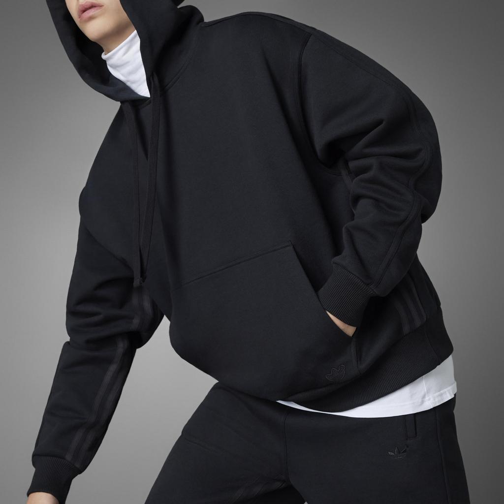 Adidas Originals Solid Color Logo Hoodie With Drawstring Men Hoodie Black HM5115
