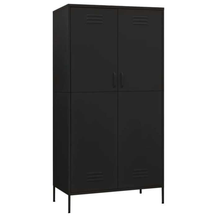 VidaXL Garde-robe Noir 90x50x180 cm Acier