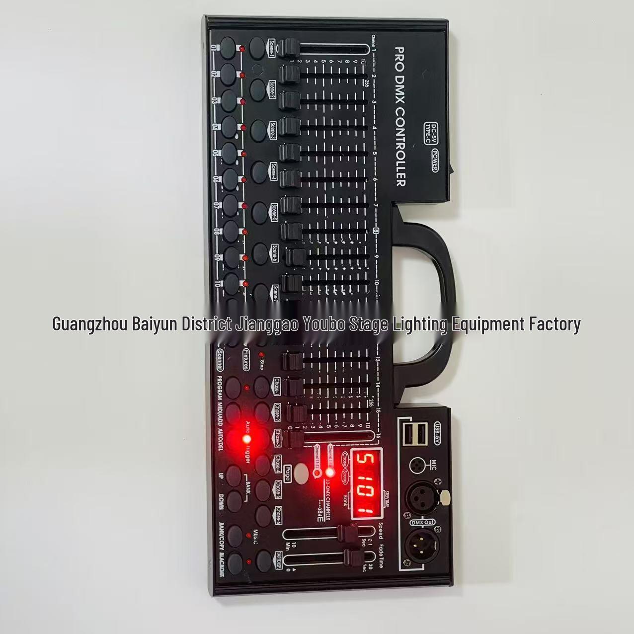 Wireless DMX512 Stage Light Controller: 384-Channel Dimming Console for Weddings, Banquets, Bars, and Discos with Remote Control Mini 384 Console with Battery