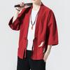 Kimono con Ricamo Tsuru Stile Giapponese Harajuku Taglie Forti Costume da Samurai Uomo Yukata Abbigliamento Asiatico Cardigan Giacca