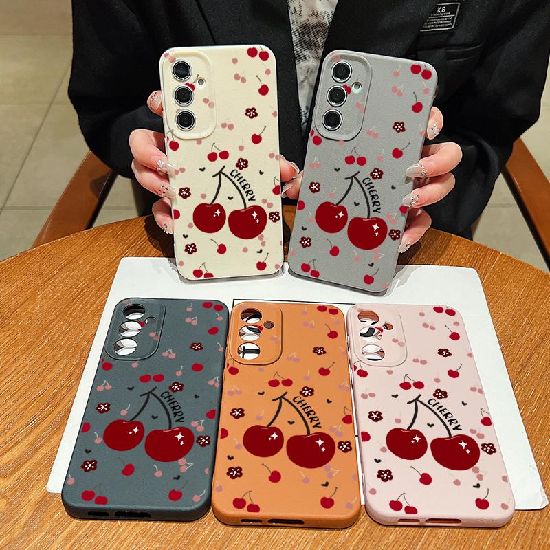 Cherry Fruits Case For Samsung Galaxy A56 A55 A54 5G A53 A52 A14 A34 A15 A25 A35 A16 A26 A36 S21 FE S22 S23 S24 S25 Ultra Capa