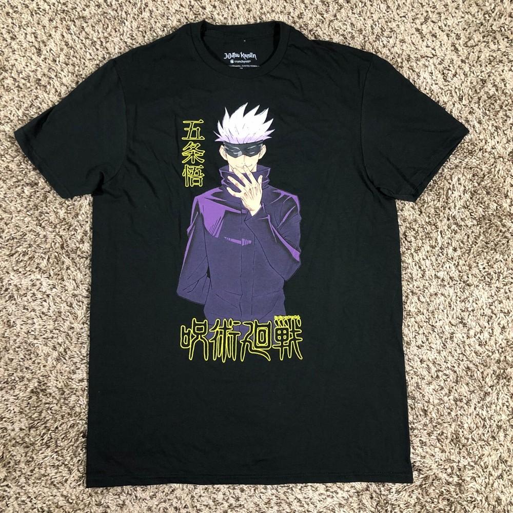 

NEW Crunchyroll Jujutsu Kaisen Men Sz M Black Shirt Japanese Anime Manga Gojo Unisex T-Shirt XXXXL