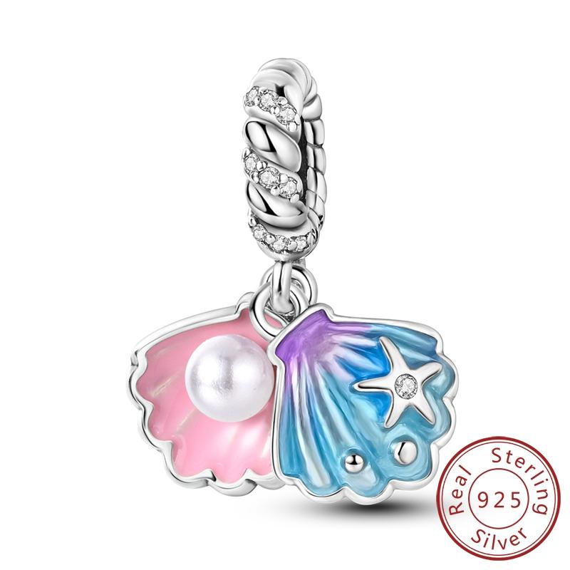 New Summer Charms Beads Pendants Copper Turtle Starfish Scallop Beads Fit Original Bracelet Diy Jewelry Accessories