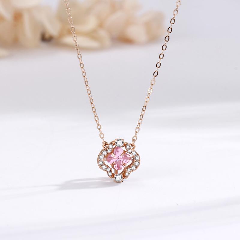 Lucky Four-Leaf Clover Beating Heart Pendant Necklace, S925 Sterling Silver, Women s Clavicle Chain, Perfect Valentine s Day Gift 925 Sterling Silver
