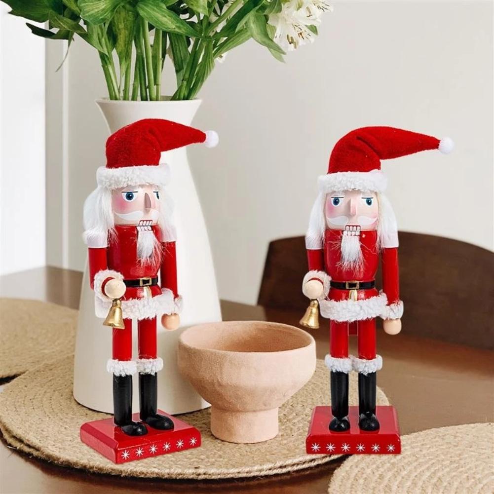 Nutcracker Puppet Wooden Handmade Nutcracker Soldier Creative Gingerbread Man Pop Ornament Christmas Gift Home Decoration