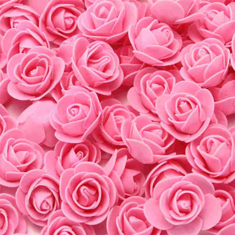 50 Pcs/bag Foam Simulation Rose Wedding Candy Gift Box Garland Hug Bear Rose Decoration