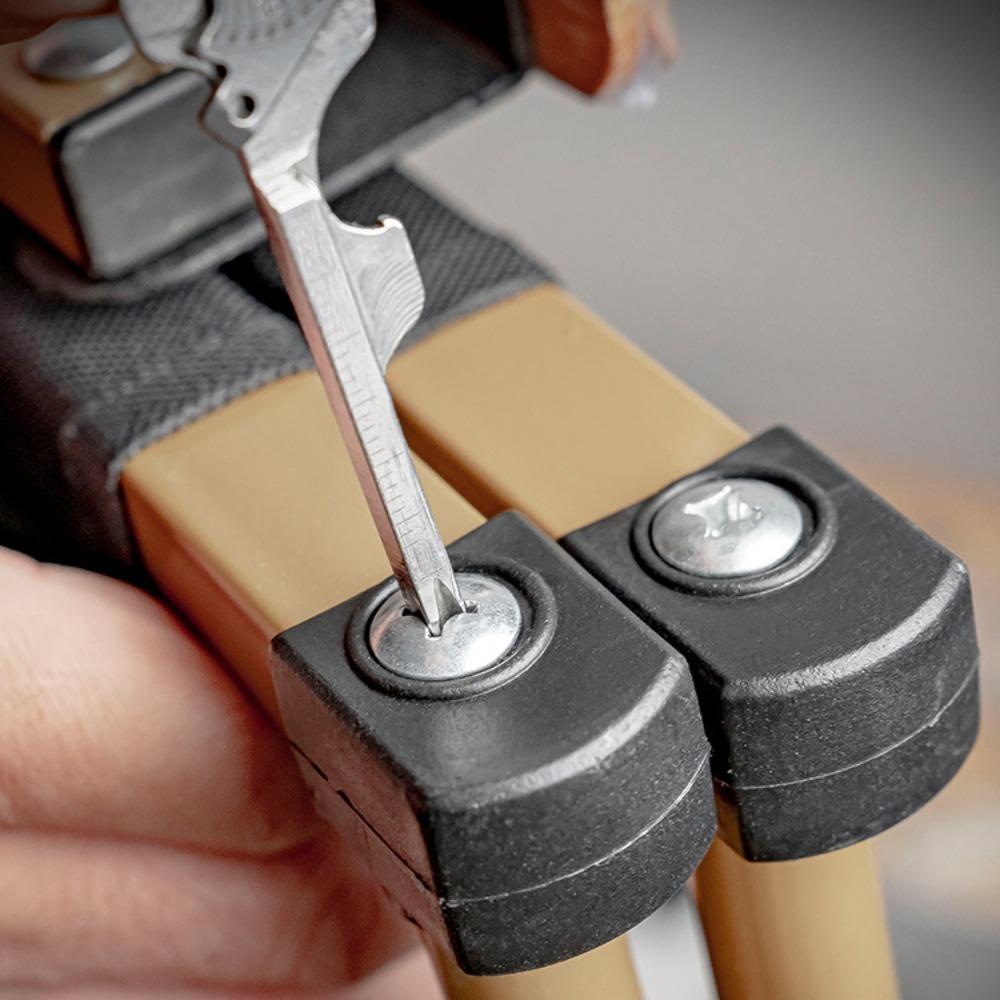 Portable Multi-Tool Keychain Stainless Steel 8-in-1 Survival Folding Tool Kit Multi-Function Design Folding Bottle Opener