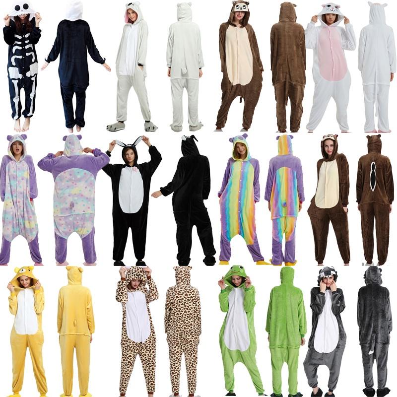 Gemütlicher Unisex Erwachsenen Tier Flanell Onsie Kostüm Pyjama mit Seitentaschen