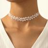 Fashion Colorful Braided Fish Thread Choker Necklace For Women Girls Vintage Elastic Beaded Neck Chain Necklace Jewelry Gifts