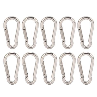 10Pcs Carabiner Clip Spring Snap Hook Heavy Duty Quick Link 304 Stainless Steel for Bird Feeders 4MM