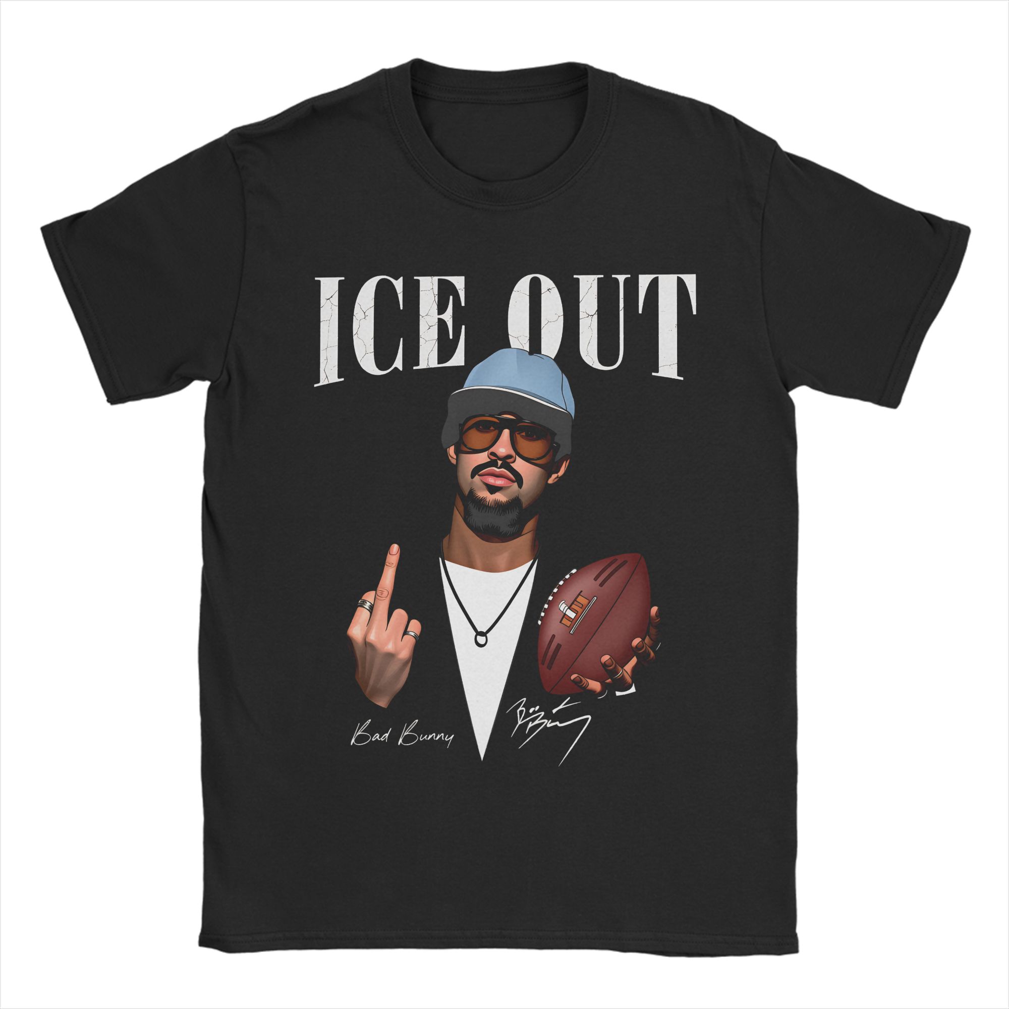 

Bad Bunny ICE OUT Graphic Tshirt Cotton unisex Short Sleeve Loose promotion shirt Y2k fashion 2026 Summer New Unisex streetwear M