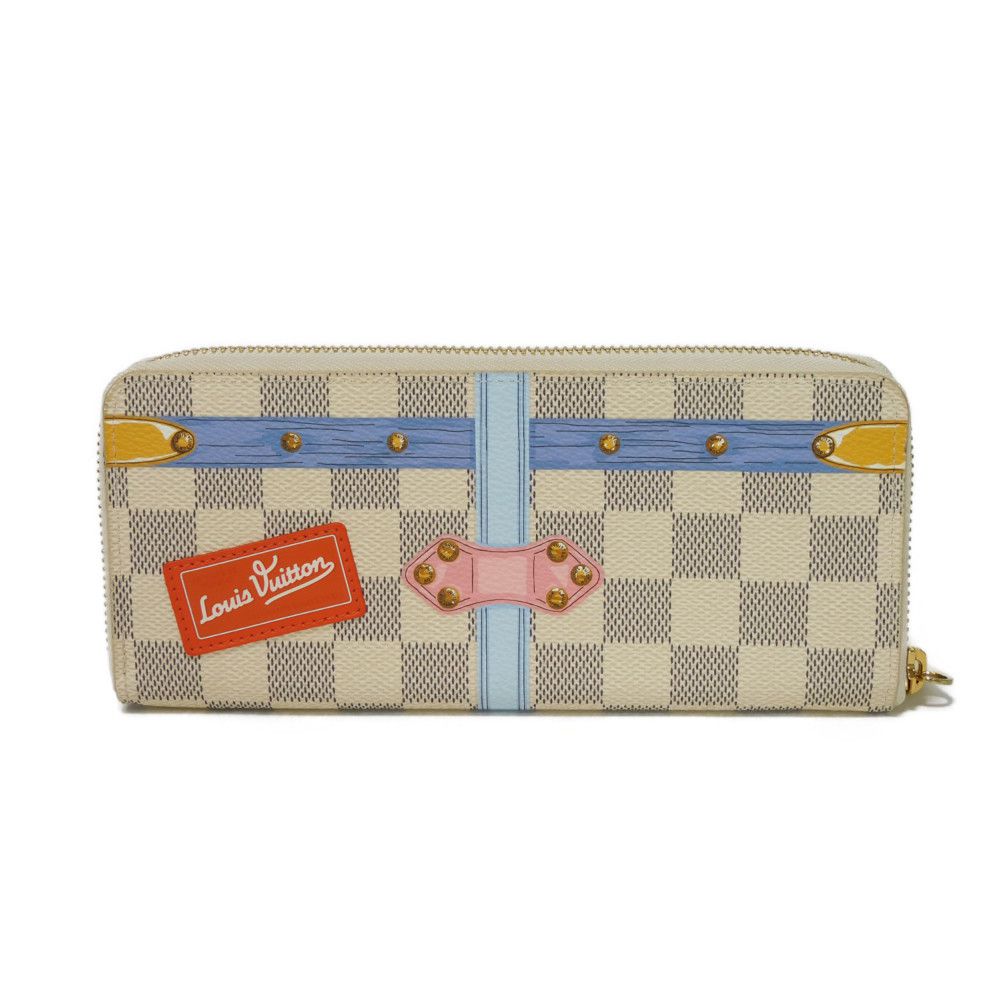 Used 12564 Portefeiulle Clemence N60109 7940 LV logo trompe l'oeil Damier As summer trunk Rose Ballerine Ladies from