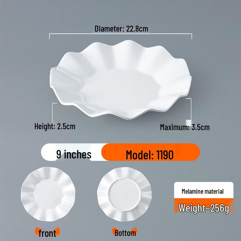 A5 Melamine Round Deep Dinner Plates (5-Pack)