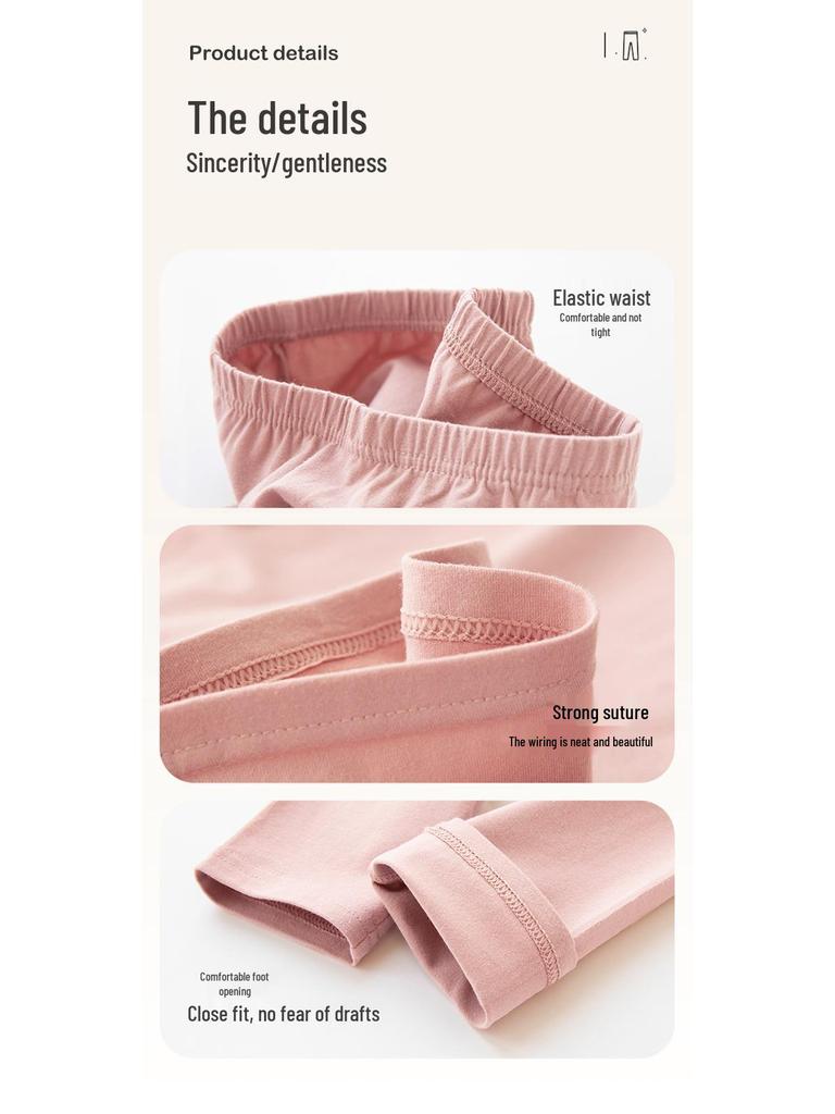 Women's Mid-Waist Slimming Cotton Lycra Pants for Spring and Autumn - Thin, Elastic & Warm Inner Wear