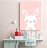Kawaii Wall Art Canvas Nursery Print Cartoon Cat Rabbit Painting Nordic Kids Decoration Picture Baby Living Room Decor No Frame