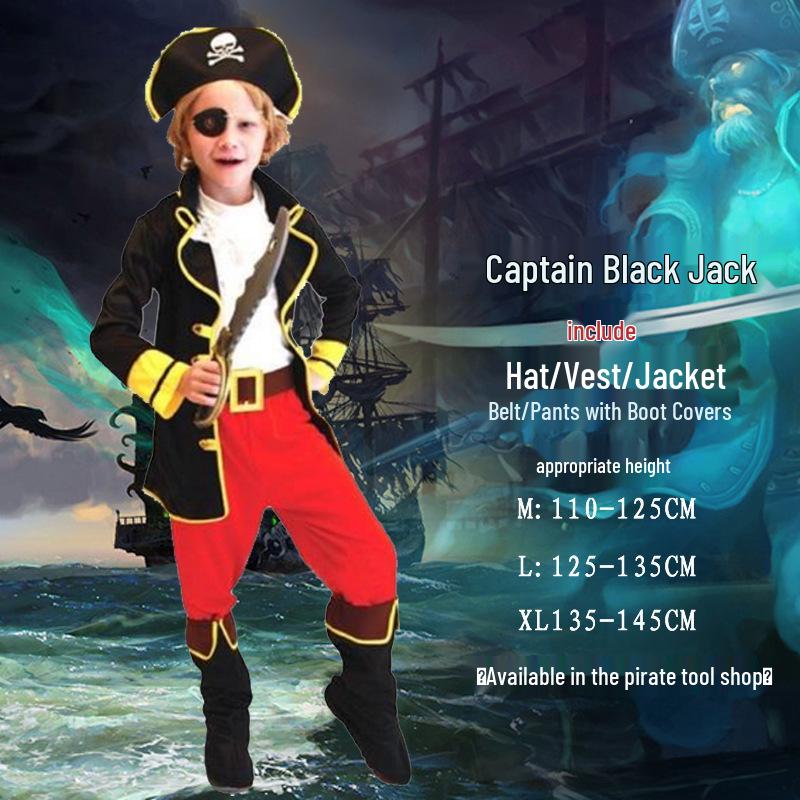 Children’s Caribbean Pirate Captain Costume for Role-Playing & Parties