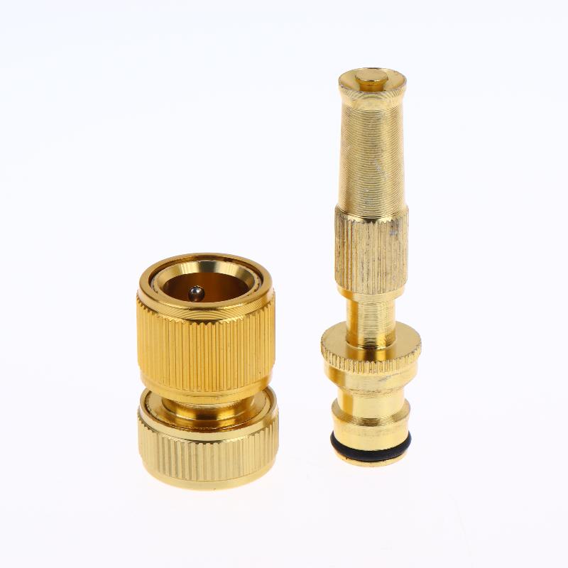 1 Set Home Hose Adjustable Pressure Garden Sprinkler Spray Nozzle Water Gun Brass High Pressure Direct Spray Quick Connector