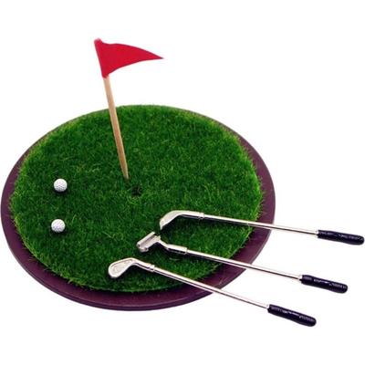 Golfové louky Model Miniaturní golfová hrací sada Domácí doplňky na stůl Mikro zahrada Vlak Železniční budova Dekorace