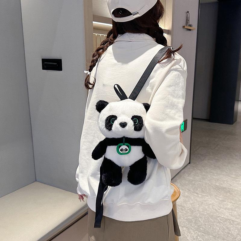 Cute Panda Bag Autumn and Winter Cartoon Doll New Children's Plush Crossbody Chest Bag