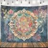 Large Boho Mandala Tapestry Wall Hanging Bohemian Floral Flower Goddess Decor Art Chakra Aesthetic Textile Print for Living Room