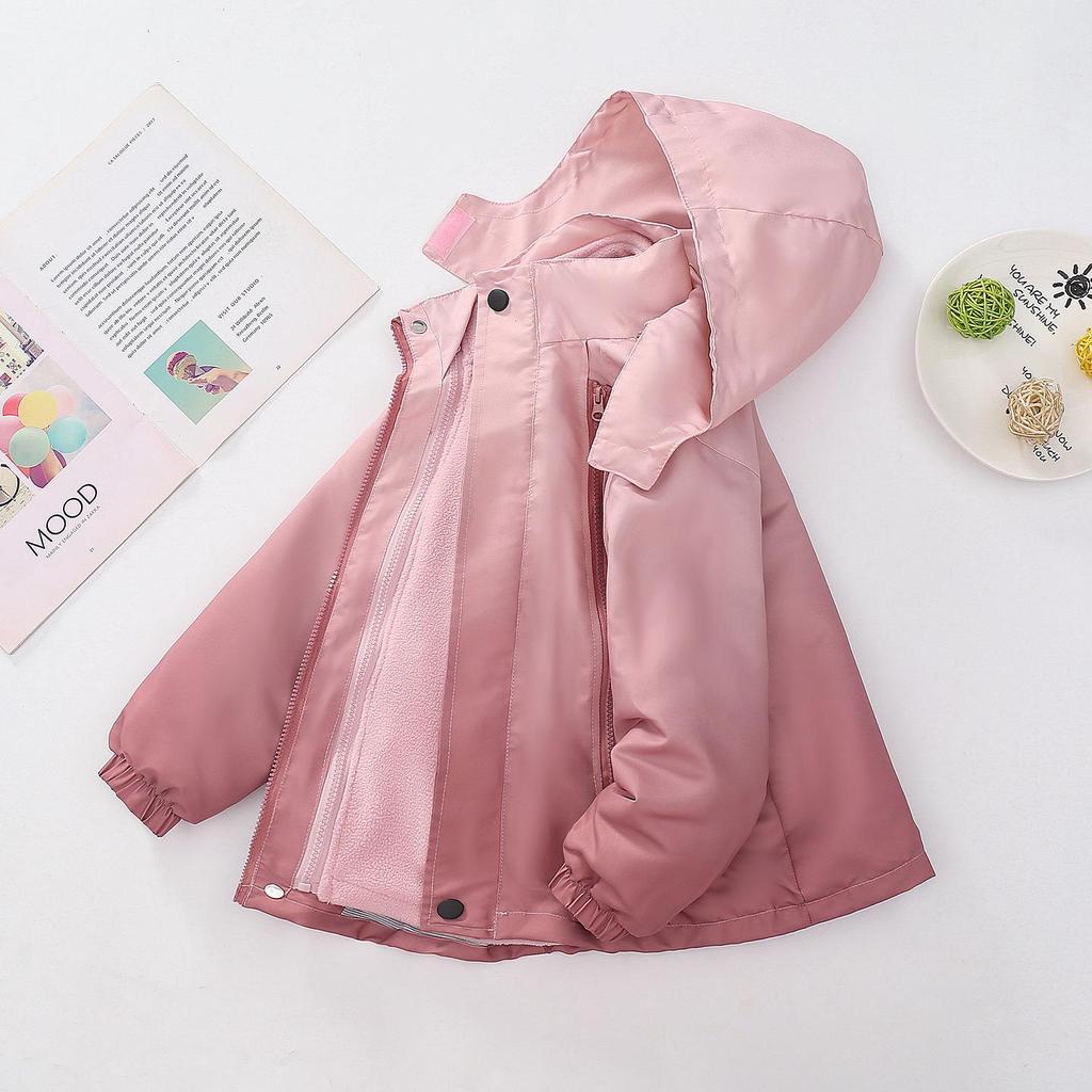 Mädchen 3-in-1 Abnehmbarer Windbreaker: 2025 Fleecegefütterte Jacke für Frühling, Herbst und Winter