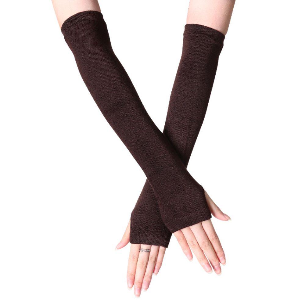 Fashion Women Striped Elbow Gloves Y2K Warmer Knitted Long Fingerless Gloves Christmas Gifts Classic Black And White Wristband