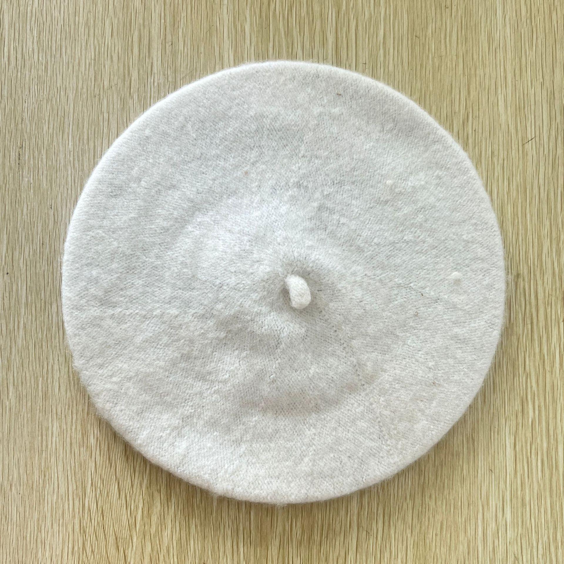 

Осень и Зима Однотонные Шерстяные Детские Береты для Девочек One Size белый