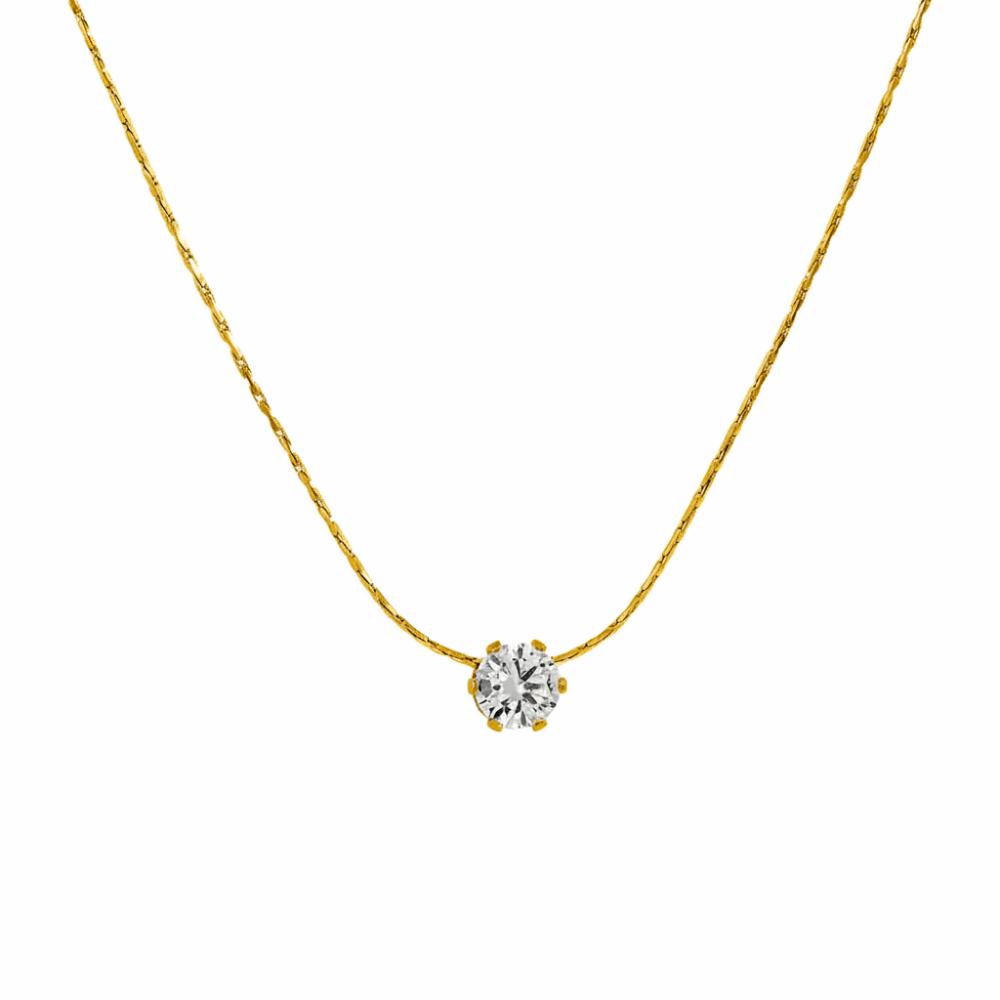 Simple Pendant Necklace Titanium Steel Chain Necklace Fashion Zirconia Necklace for Woman