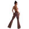 Neuer Jumpsuit mit Kreuzrücken und Leopardenmuster, ausgestellte Hosen, nahtlose Yogahose für den täglichen Gebrauch und Outdoor-Sportarten