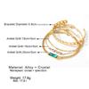 Fashion Multi-layer Bangle Set Artificial Crystal Chain Vintage Golden Chain For Women Green Square Water Droplet 4-piece Creative Bracelet