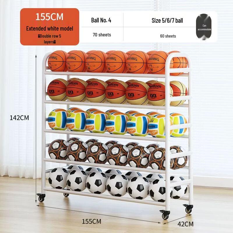 Movable Sports Ball Storage Cart for Schools