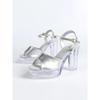 Women's 12cm Clear Heel Slide Sandals - Chunky Platform Sexy Shoes for Stage Runway & Outdoor LFD-19866-12