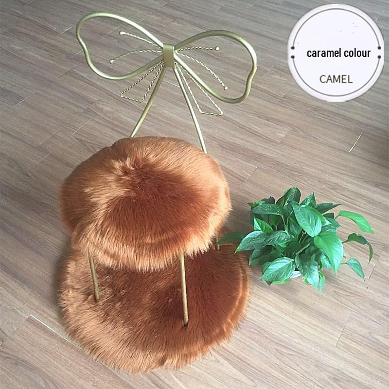Plush Faux Sheepskin Butterfly Chair & Bar Stool Cushion with Long Hair