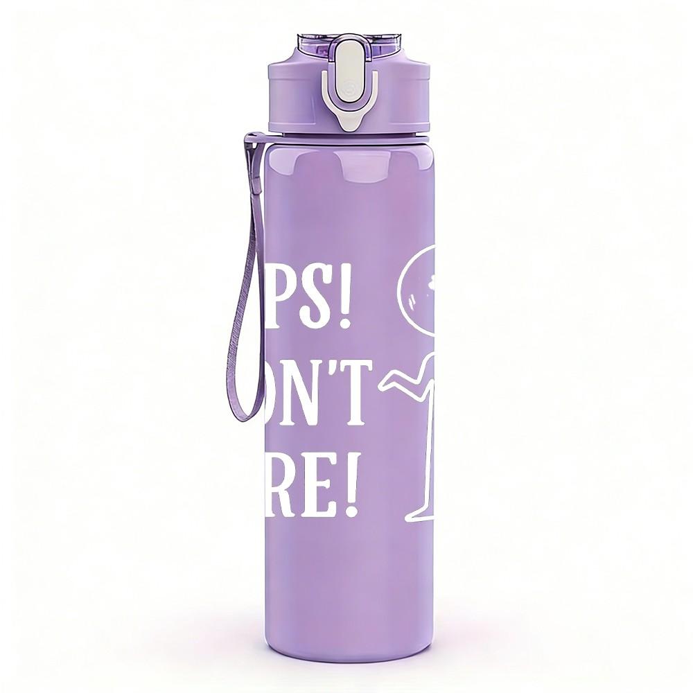 1PC Oops I Didnt Cactus Text 750ml Color Plastic Sports Water Bottle Leakproof Flip Straw Lid Suitable for Sports Office Home Use