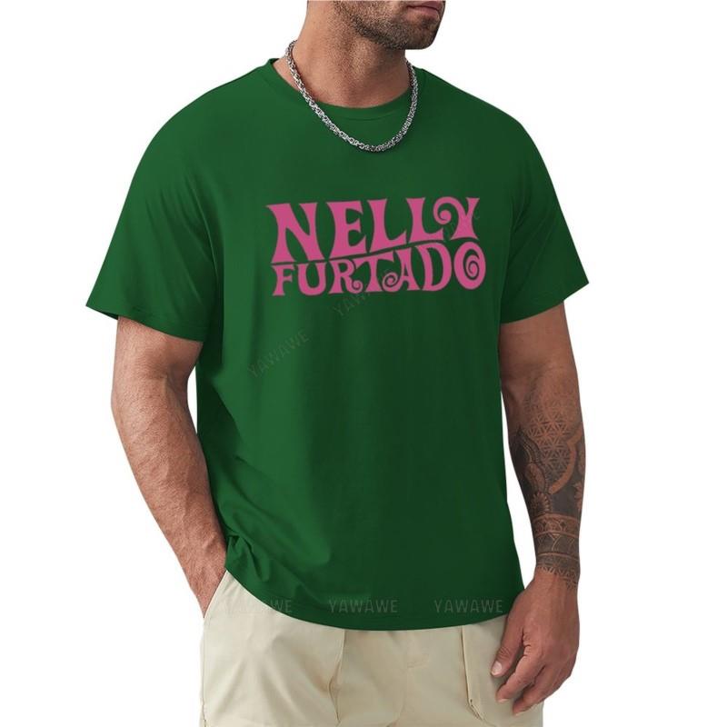 Black T-shirt Men Nelly Furtado - Pink Logo - Whoa Nelly! Folklore Loose T-Shirt Tops Graphics T Shirt Men Summer Tshirt