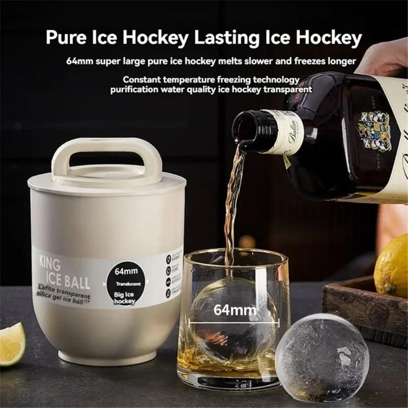 Household Large Round Ball Ice Maker Whiskey Round Large Ice Hockey Mold Refrigerator Ice Cube Box Food Grade Silicone