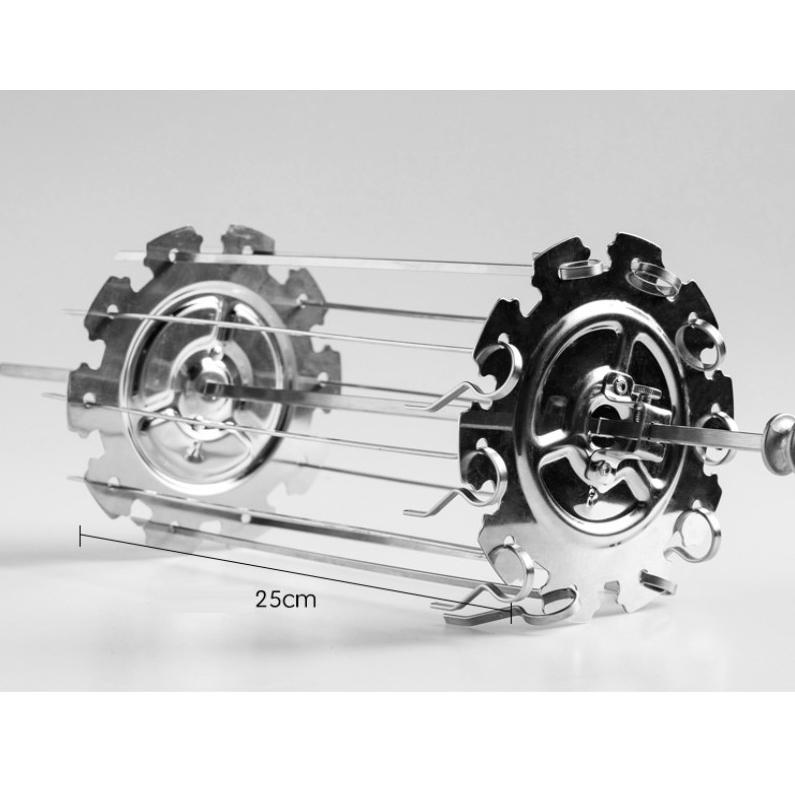 304 Stainless Steel Rotating Grill Basket BBQ Oven Skewer Cage Air Fryer Accessories Roasting Tools Barbecue Drum Roller